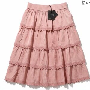 Bamboo Girls TIered Lace Pink Skirt Size 20 Brand New Feminine Chic Pull On